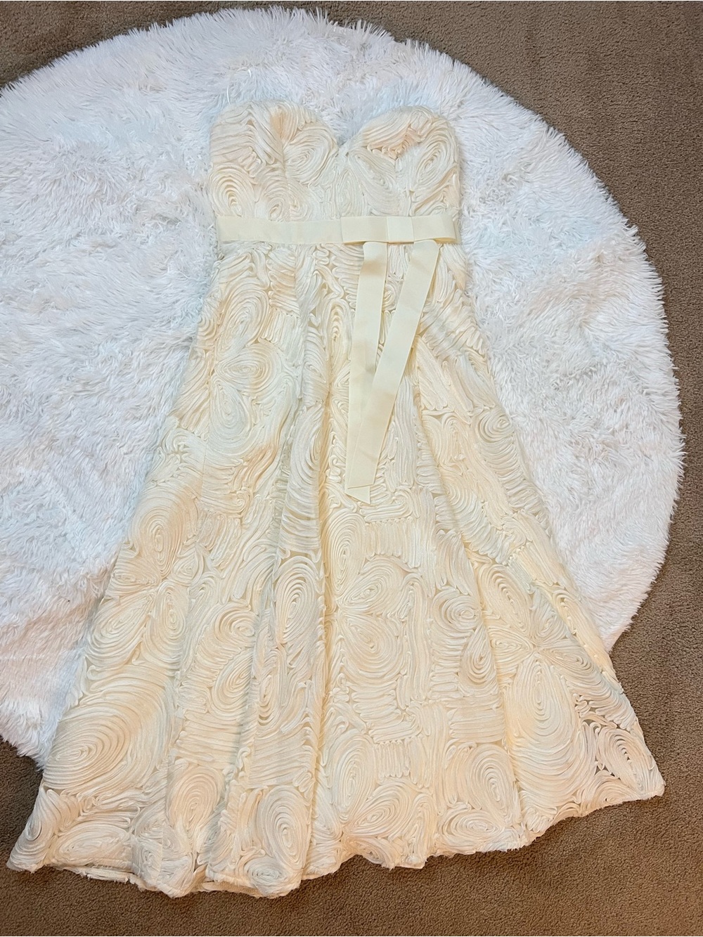 💕NWT Mable💕 Ivory Strapless Floral Swirl Women's Dress
